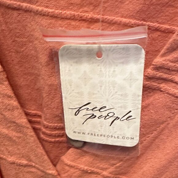 Free People 100% Cotton Terracotta Maxi Dress Size XS Boho Style Elastic Waist - Picture 7 of 7